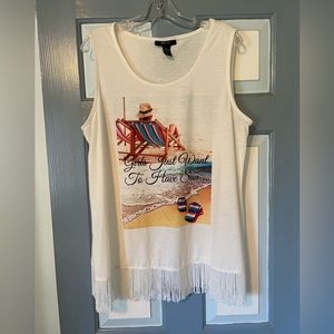 Tank top, white, XL